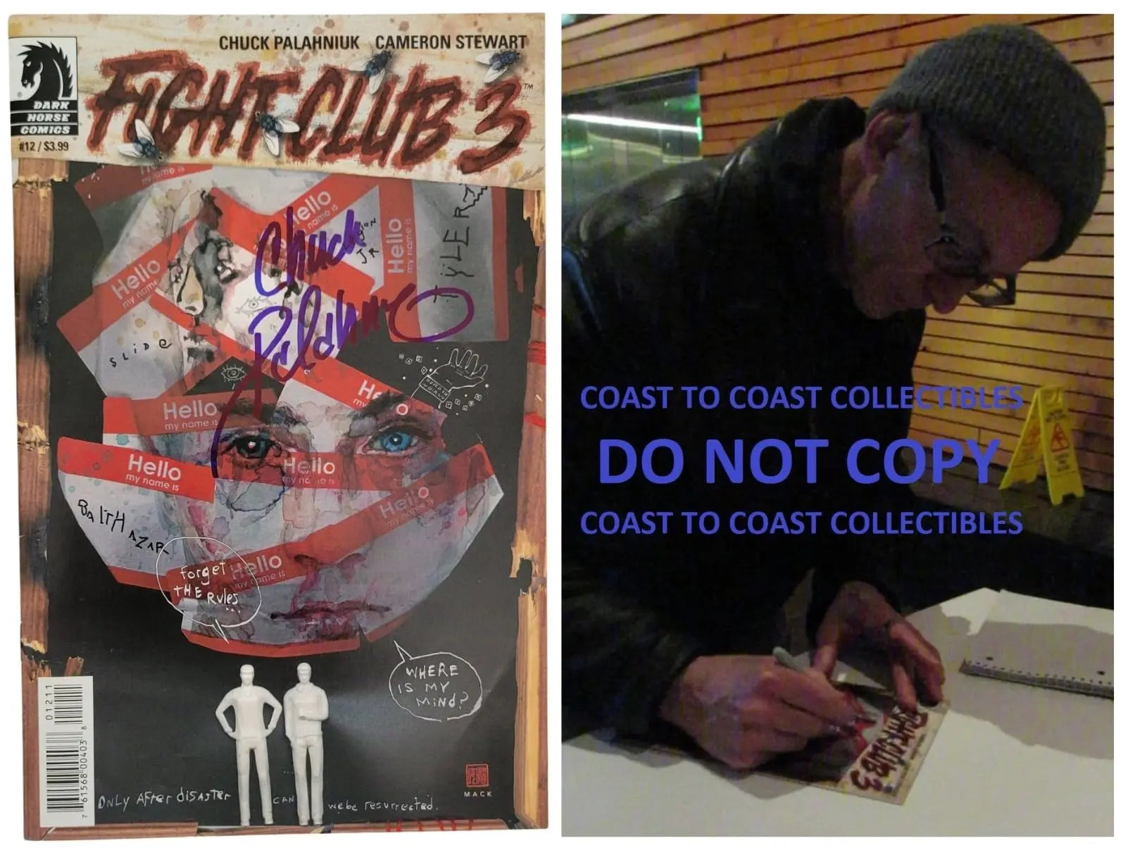 Chuck Palahniuk Signed Flight Club 3#12 Comic Book COA Exact Proof Autographed STAR
