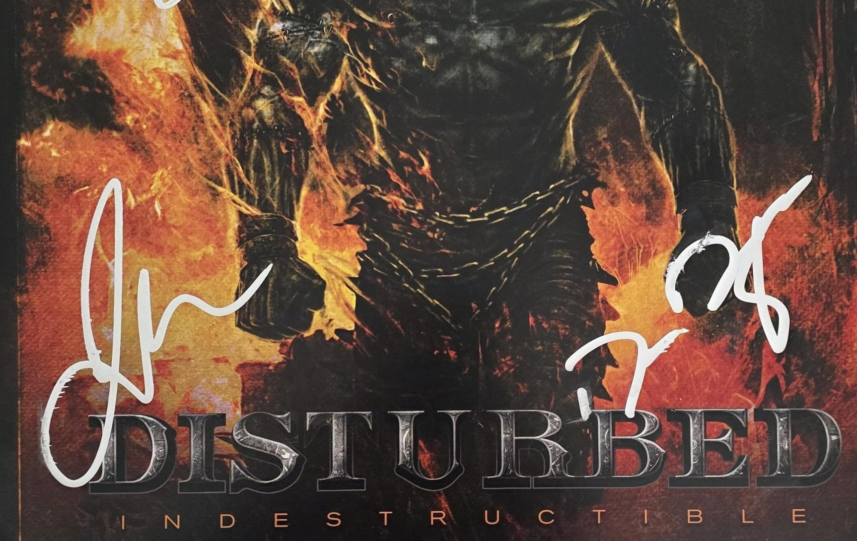Disturbed Band Signed Indestructible Album COA Proof Autographed Vinyl Record David Draiman,Dan Donegan,Mike Wengren,John Moyer