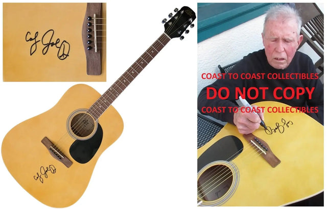 Country Joe McDonald Signed Full Size Acoustic Guitar COA Proof Autographed Rare