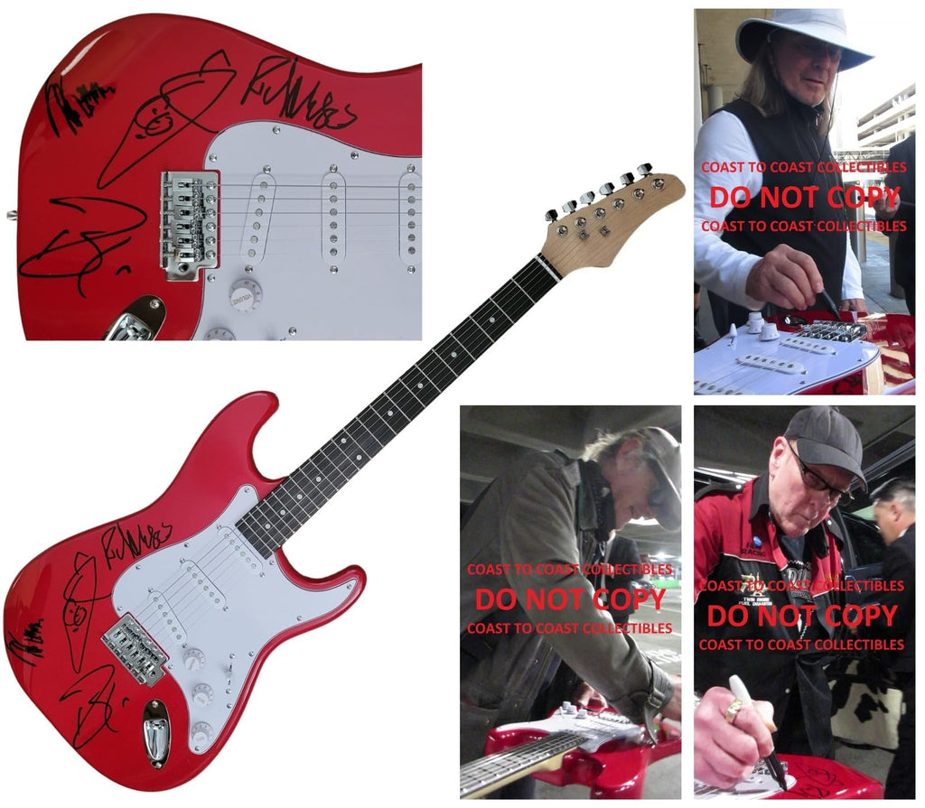 Cheap Trick band signed full size Electric guitar COA proof Robin Zander,Rick Nielsen,Tom Peterson