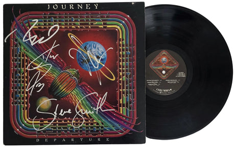 Journey Signed Departure Album COA Proof Autographed Vinyl Record Steve Perry, Steve Smith, Neal Schon, Ross Valory