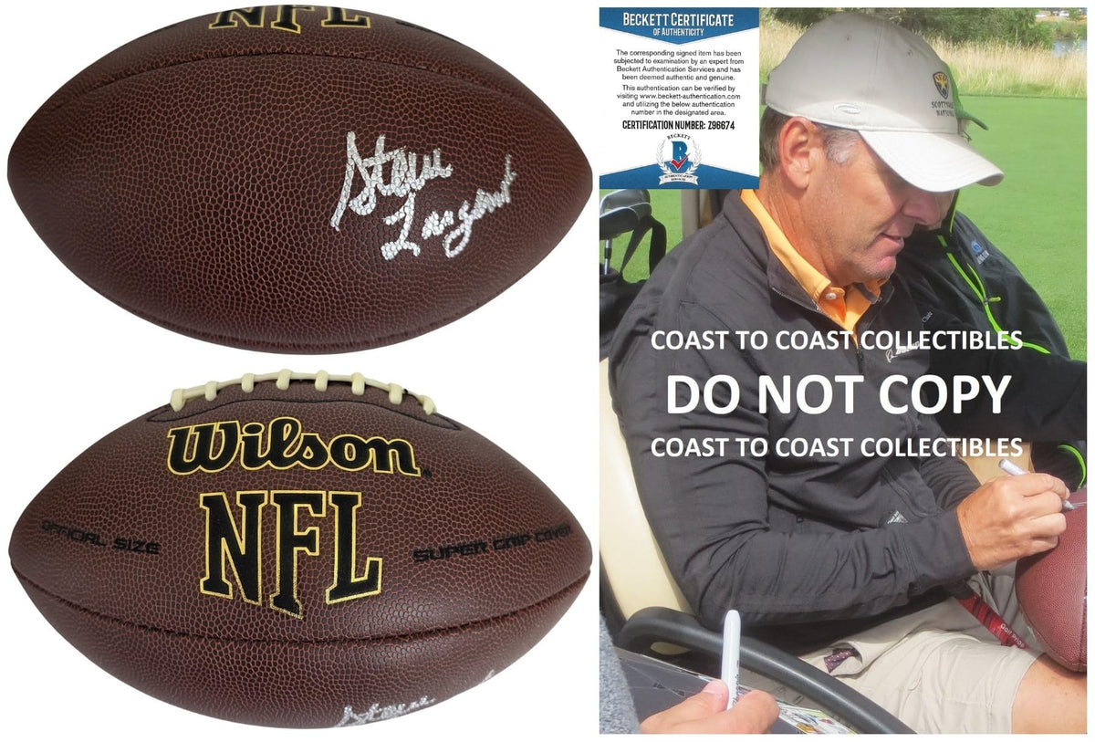 Steve Largent Signed Football Proof Beckett COA Autographed Seattle Seahawks Tulsa Golden Hurricane