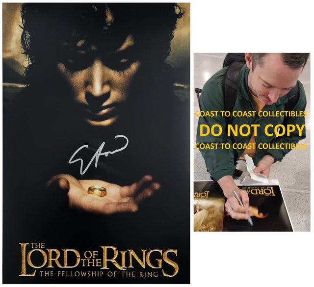 Elijah Wood Signed Lord Of The Rings 12x18 Photo Proof Autographed Frodo Baggins Poster Star