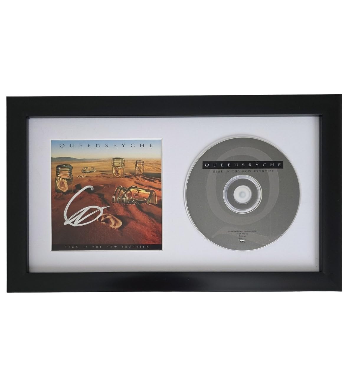 Geoff Tate Signed Queensryche Hear in the Now Frontier CD Framed COA Proof Autographed Framed CD 12x7