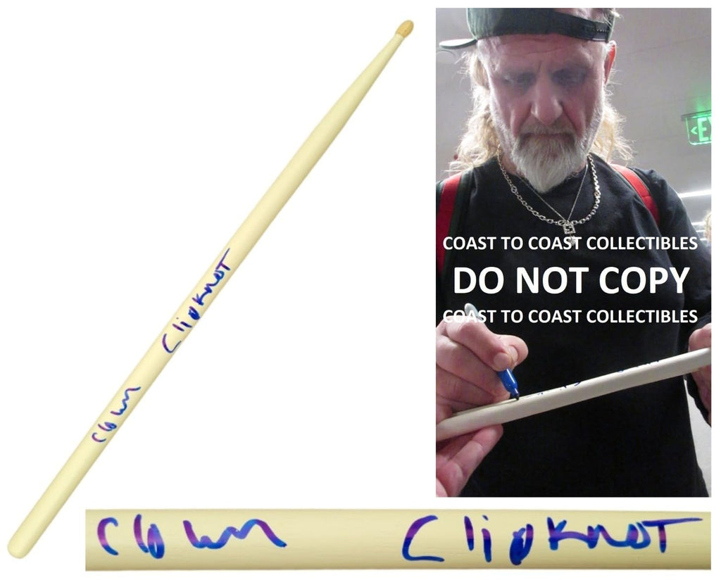 Clown Shawn Crahan Signed Drumstick COA Proof Slipknot Drummer Autographed