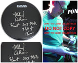 Michael Derosier Heart HOF Drummer Signed Drumhead COA Exact Proof Autographed