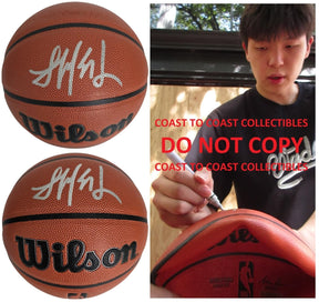Yang Hansen Signed Basketball COA Exact Proof Autographed Portland Trail Blazers