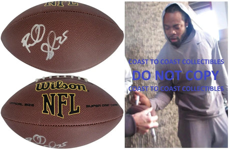Richard Sherman Signed Football Proof COA Autographed Seattle Seahawks 49ers