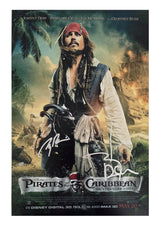 Johnny Depp Signed Pirates of the Caribbean On Stranger Tides 12x18 Photo COA Proof Autographed Jerry Bruckheimer