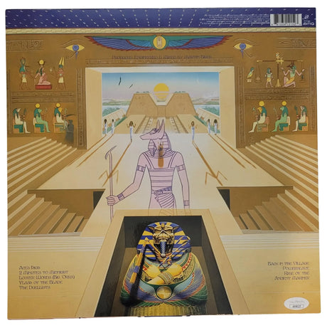 Iron Maiden Signed Powerslave Album COA Proof Autographed Vinyl Record Steve Harris,Dave Murray,Adrian Smith,Nicko McBrain Iron Maiden