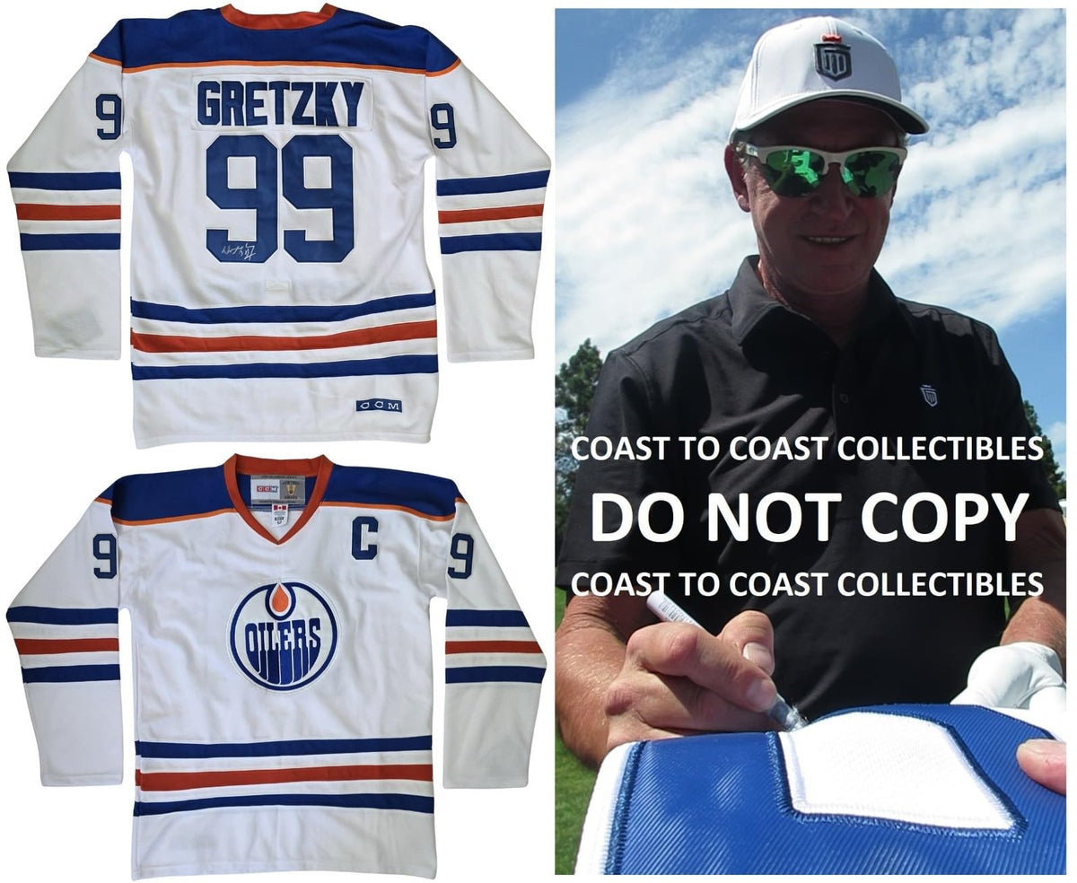 Wayne Gretzky Signed Oilers Hockey Jersey Exact Proof COA Autographed