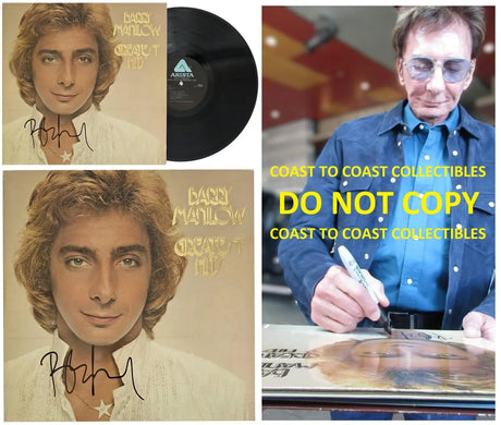 Barry Manilow Signed Greatest Hits Album COA Autographed Vinyl Record Proof