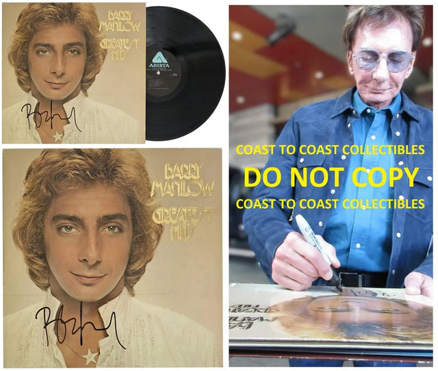 Barry Manilow Signed Greatest Hits Album COA Autographed Vinyl Record Proof