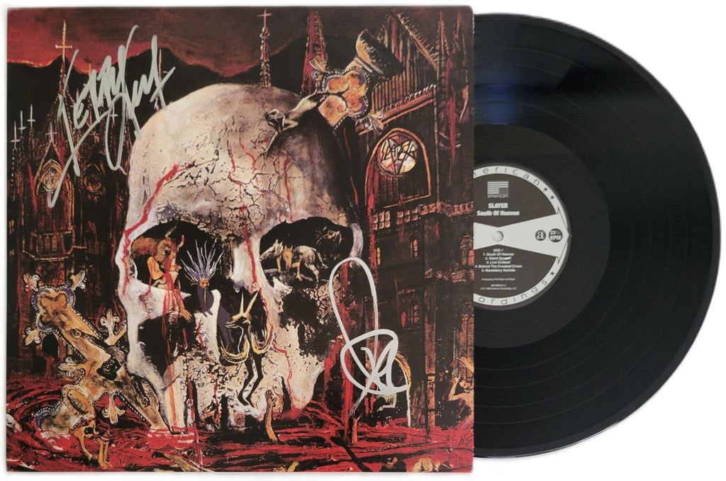 Tom Araya Kerry King Signed Slayer South of Heaven Album COA Exact Proof Autographed Vinyl Record