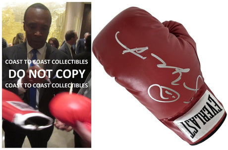 Sugar Ray Leonard Signed Boxing Glove COA Proof Autographed Boxing Champion