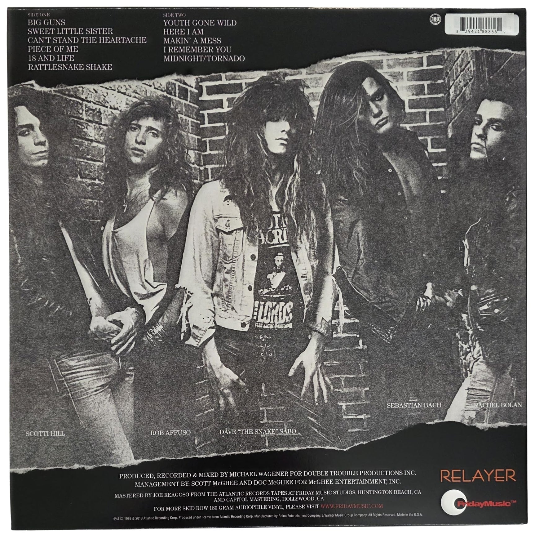 Skid Row Band Signed Album COA Exact Proof Autographed Vinyl Record Sabo,Hill,Bolan,Bach