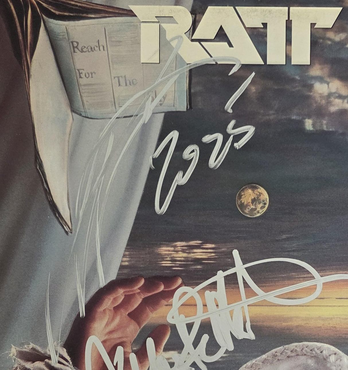 Stephen Pearcy Warren DeMartini Signed Ratt Reach For The Sky Album Proof COA Autographed Vinyl Record