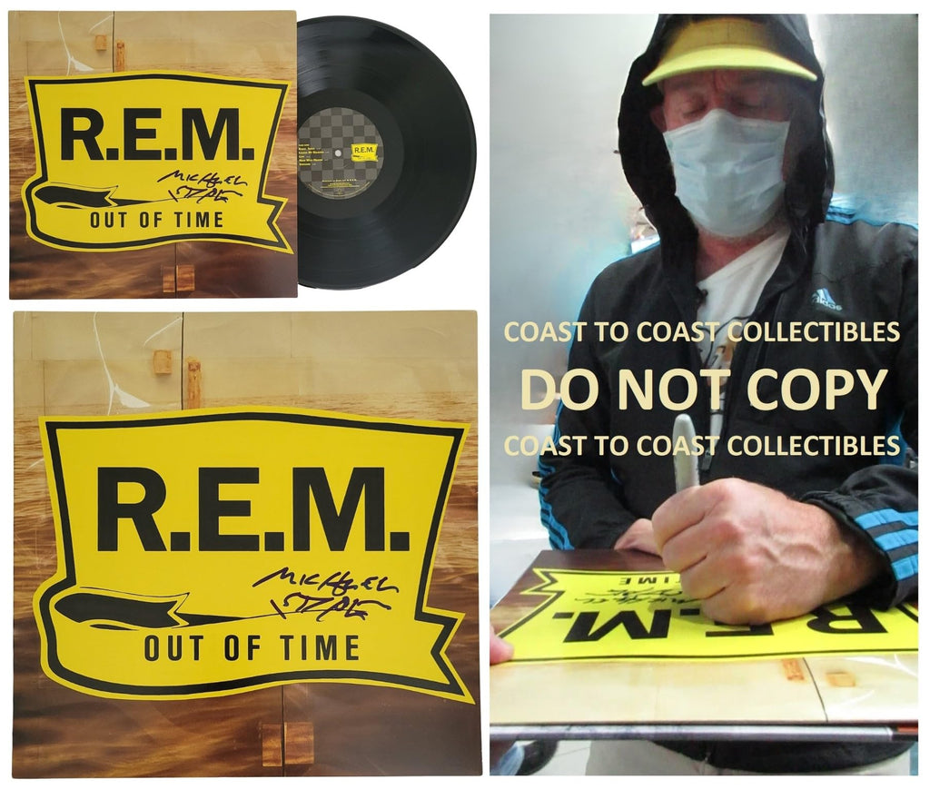 Michael Stipe Signed R.E.M Out Of Time Album COA Proof Autographed Vinyl Record REM