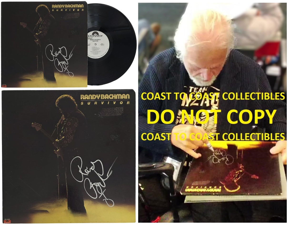 Randy Bachman Signed Survivor Album, Autographed Vinyl Record LP with COA and Proof