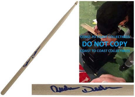 Audie Desbrow Great White Drummer Signed Drumstick COA Exact Proof Autographed