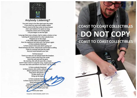 Geoff Tate Signed Queensryche Anybody Listening? Lyrics Sheet Proof COA Autographed STAR