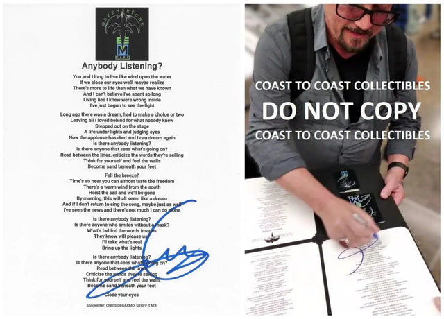 Geoff Tate Signed Queensryche Anybody Listening? Lyrics Sheet Proof COA Autographed STAR