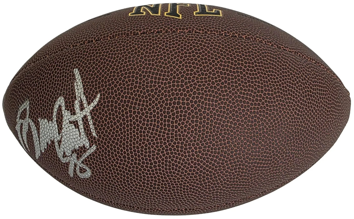 Bruce Smith Signed Football Proof COA Autographed Buffalo Bills Virginia Tech