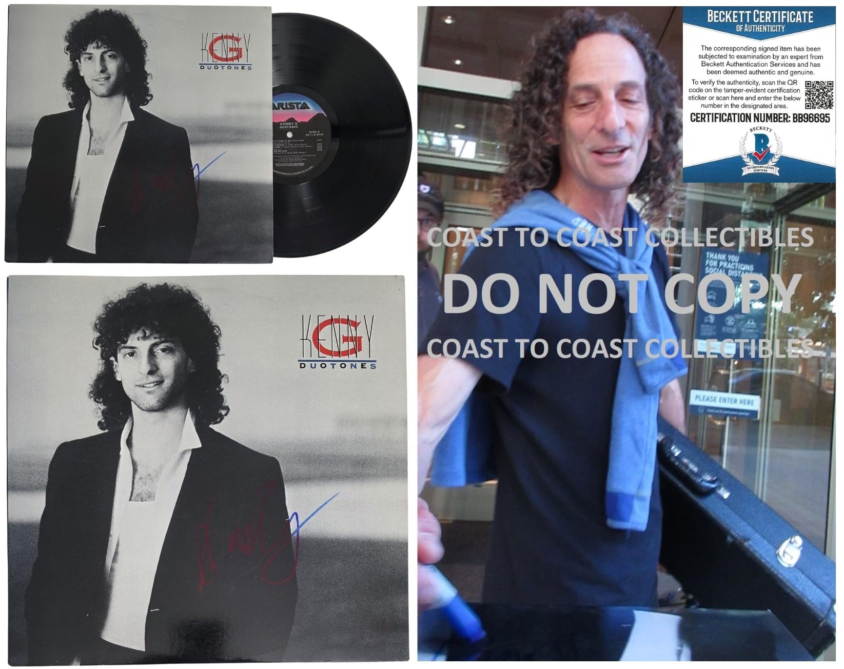 Kenny G Signed Duotones Album Proof Beckett COA Saxophonist Autographed Vinyl Record