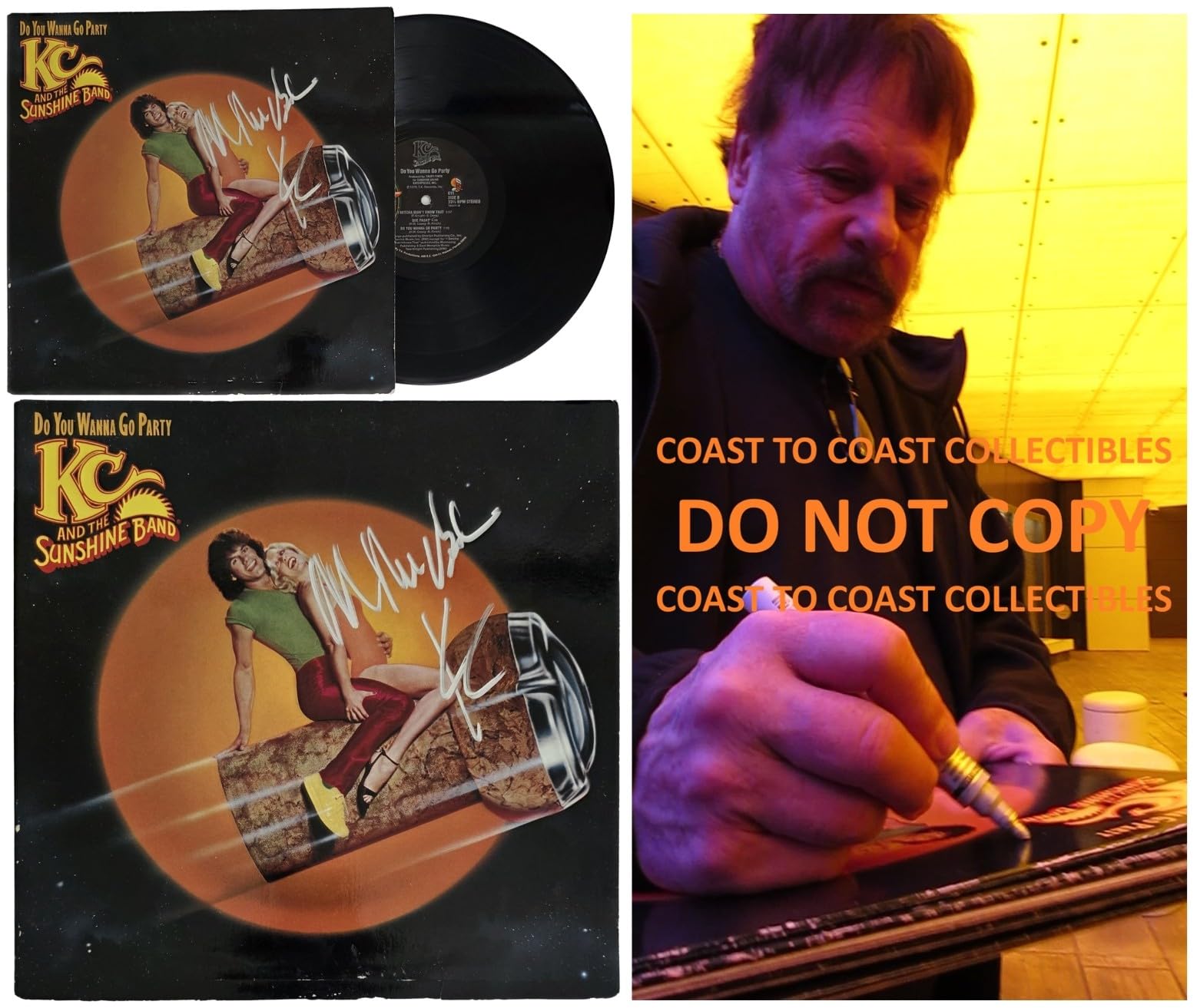 Harry Wayne Casey Signed KC And The Sunshine Band Do You Wanna Go Party Album COA Proof Autographed Vinyl Record