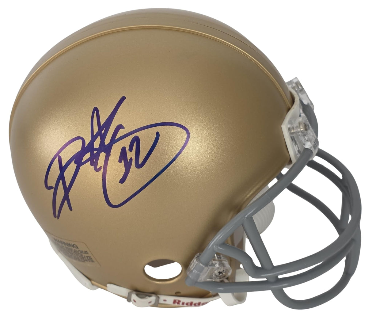 Ricky Watters Signed Notre Dame Fighting Irish Mini Football Helmet COA Proof Autographed