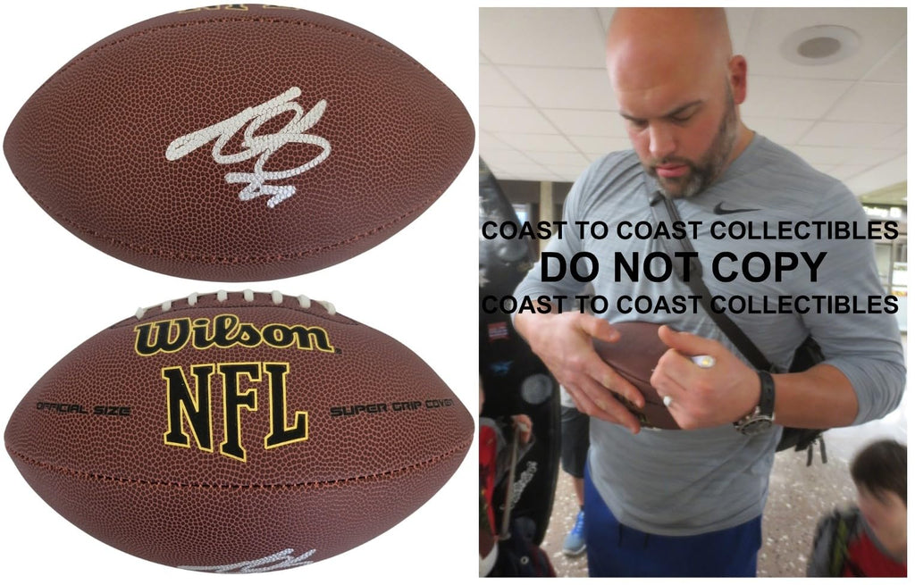 Andrew Whitworth Signed Football Proof COA Autographed Los Angeles Rams Bengals