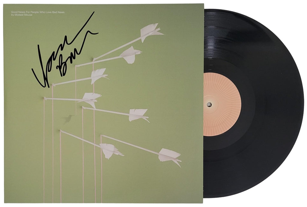 Isaac Brock Signed Modest Mouse Good News For People Who Love Bad News Album Vinyl Record Proof COA Autographed