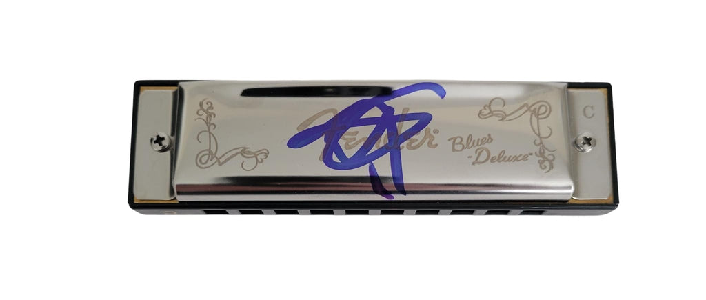 John Popper Blues Traveler Signed Fender Harmonica COA Exact Proof Autographed