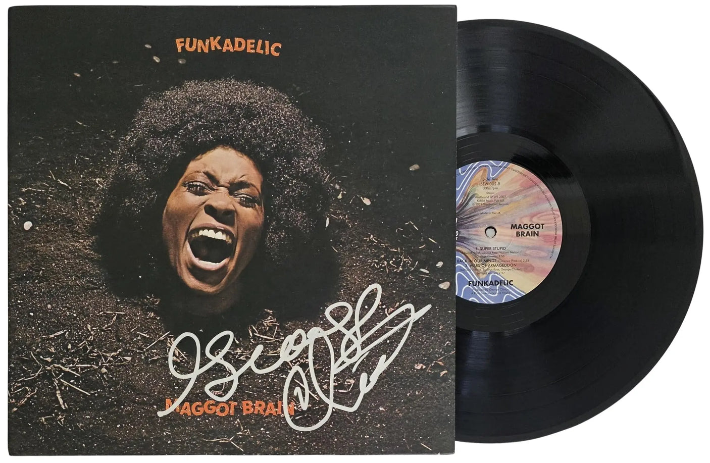 George Clinton Signed Funkadelic Maggot Brain Album COA Proof Autographed Vinyl Record