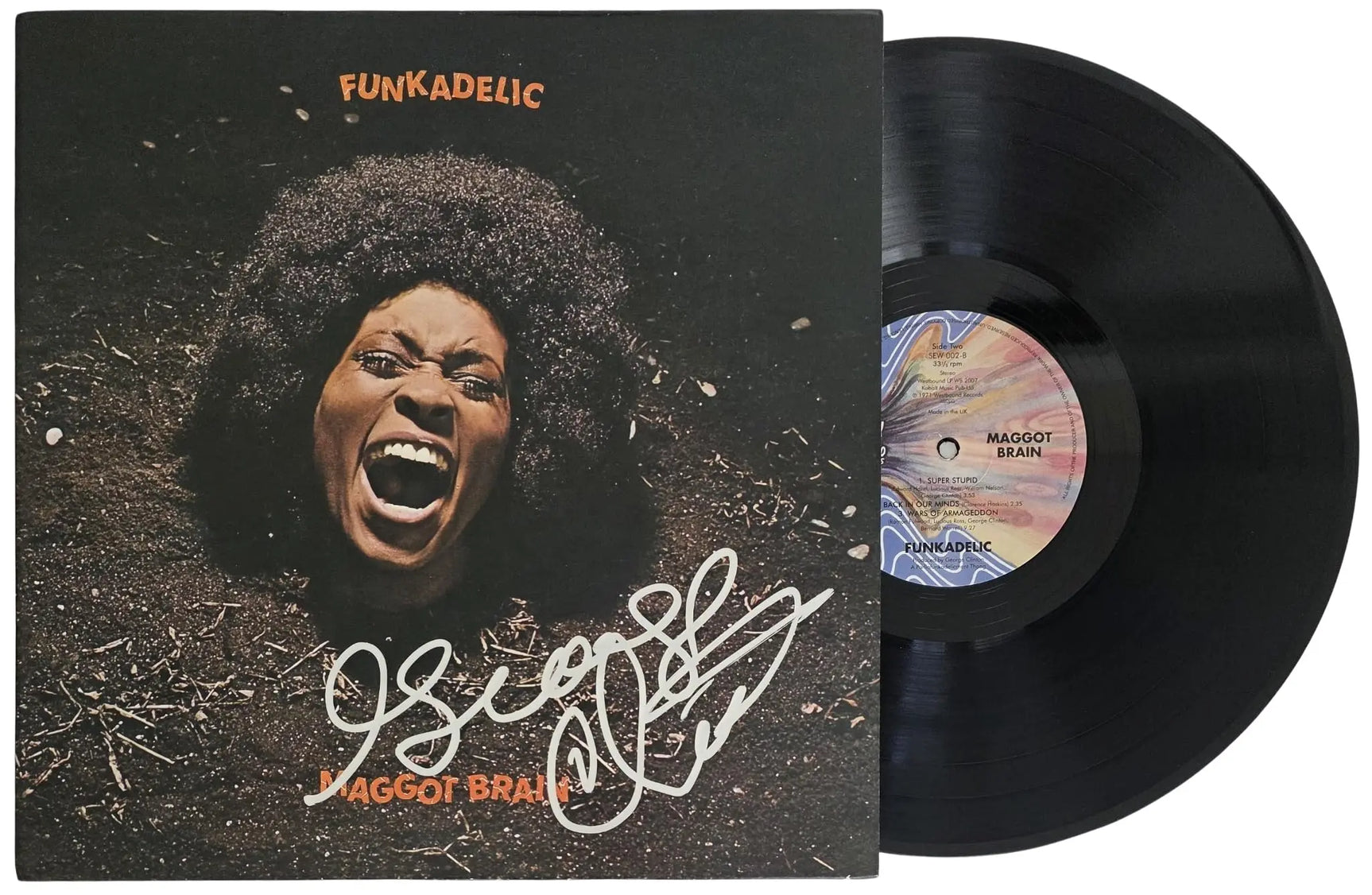 George Clinton Signed Funkadelic Maggot Brain Album COA Proof Autographed Vinyl Record