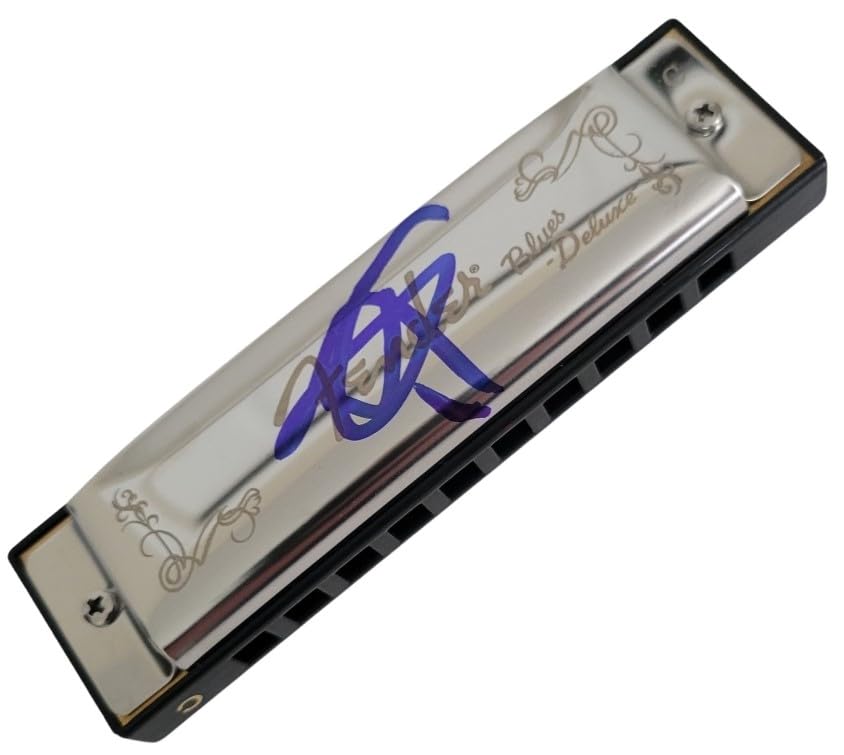 John Popper Blues Traveler Signed Fender Harmonica COA Exact Proof Autographed