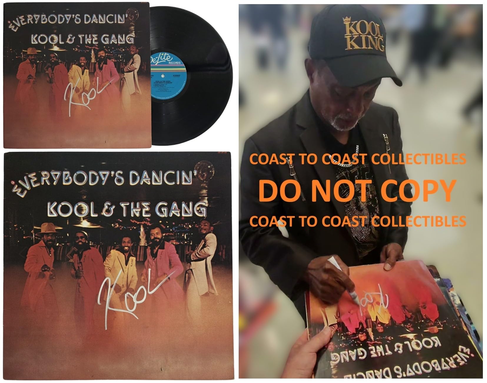 Robert Bell Signed Kool & the Gang Everybodys Dancin Album COA Proof Autographed Vinyl Record