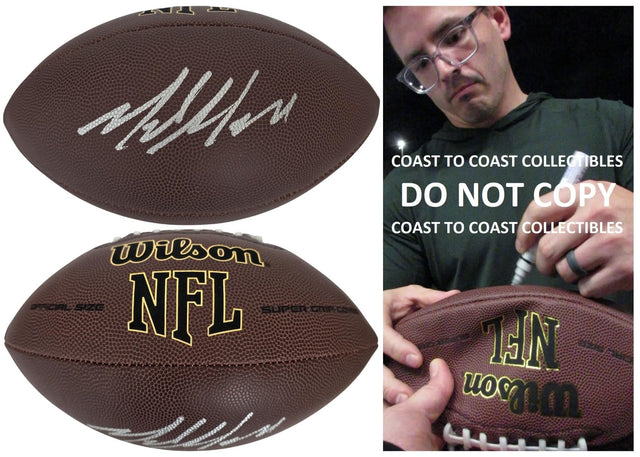 Mike Macdonald Signed Football COA Exact Proof Autographed Seattle Seahawks