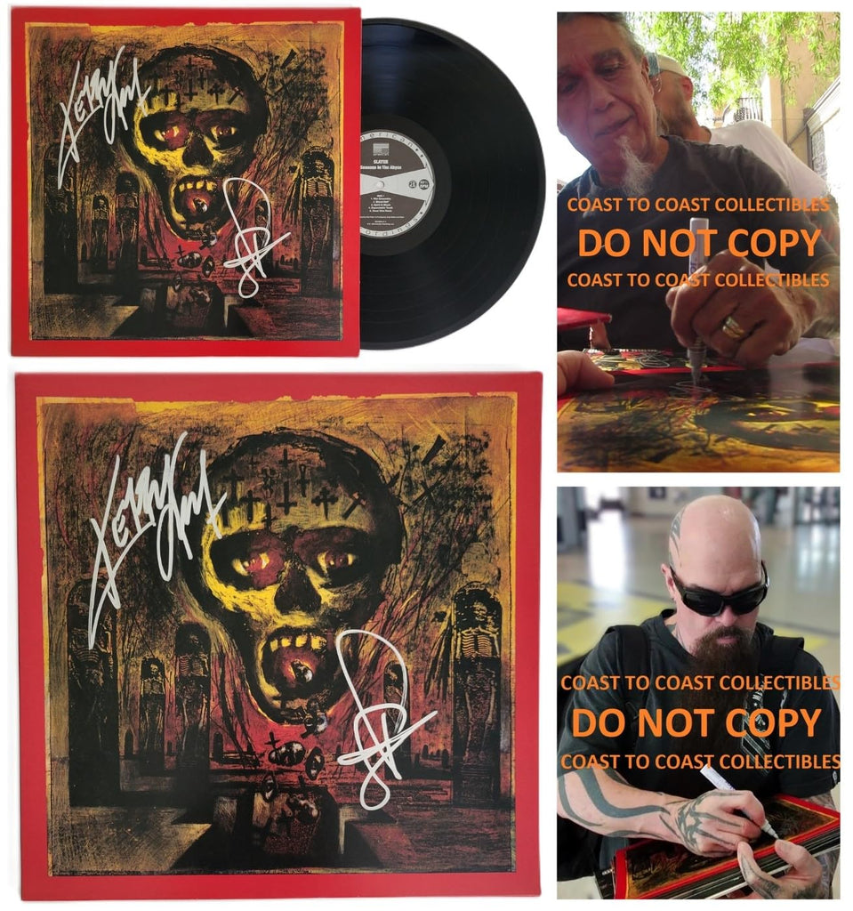 Tom Araya Kerry King Signed Slayer Seasons in the Abyss Album COA Exact Proof Autographed Vinyl Record