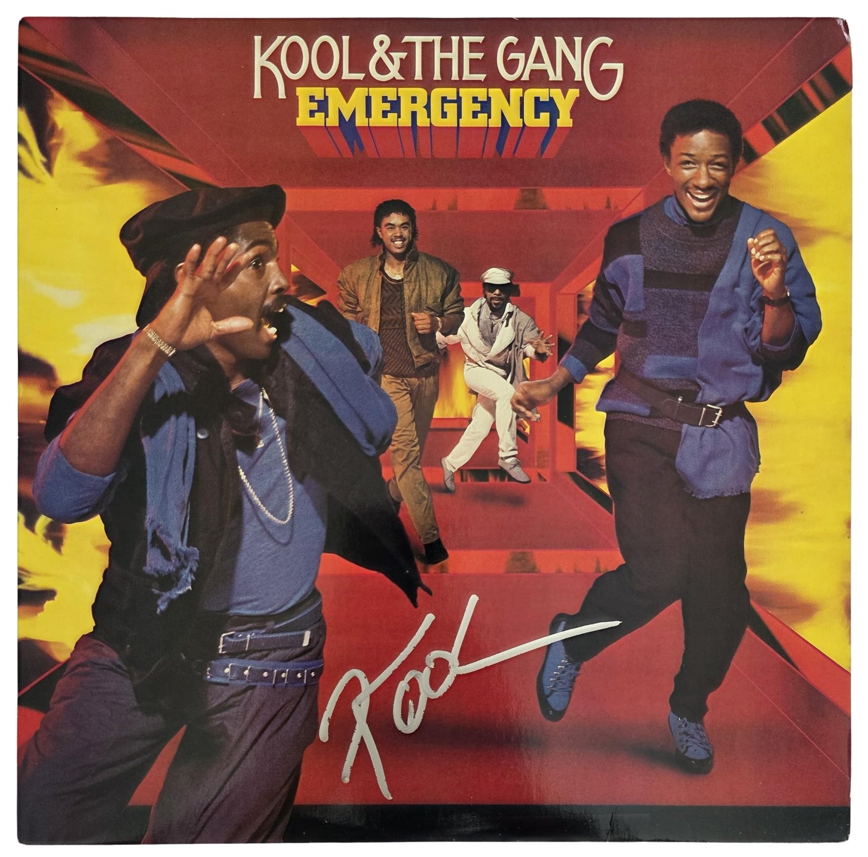 Robert Bell Signed Kool & the Gang Emergency Album COA Proof Autographed Vinyl Record