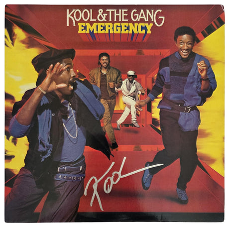 Robert Bell Signed Kool & the Gang Emergency Album COA Proof Autographed Vinyl Record