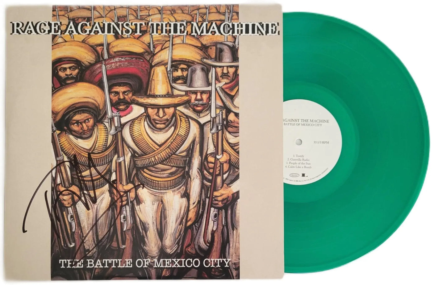 Tom Morello Signed Rage Against the Machine The Battle of Mexico City Album Proof Vinyl Record Autographed