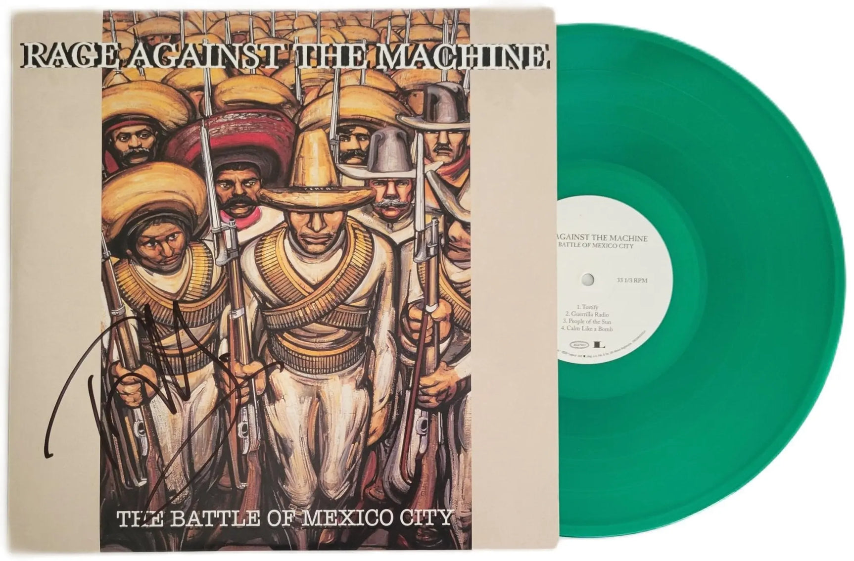 Tom Morello Signed Rage Against the Machine The Battle of Mexico City Album Proof Vinyl Record Autographed