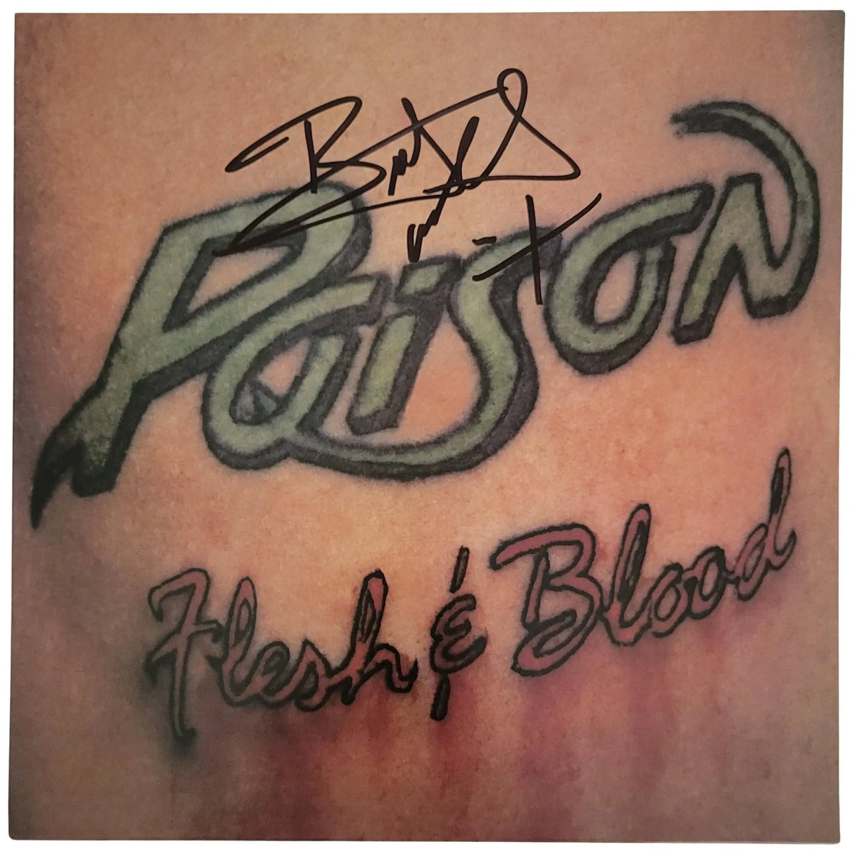 Bret Michaels Signed Poison Flesh & Blood Album COA Proof Autographed Vinyl Record