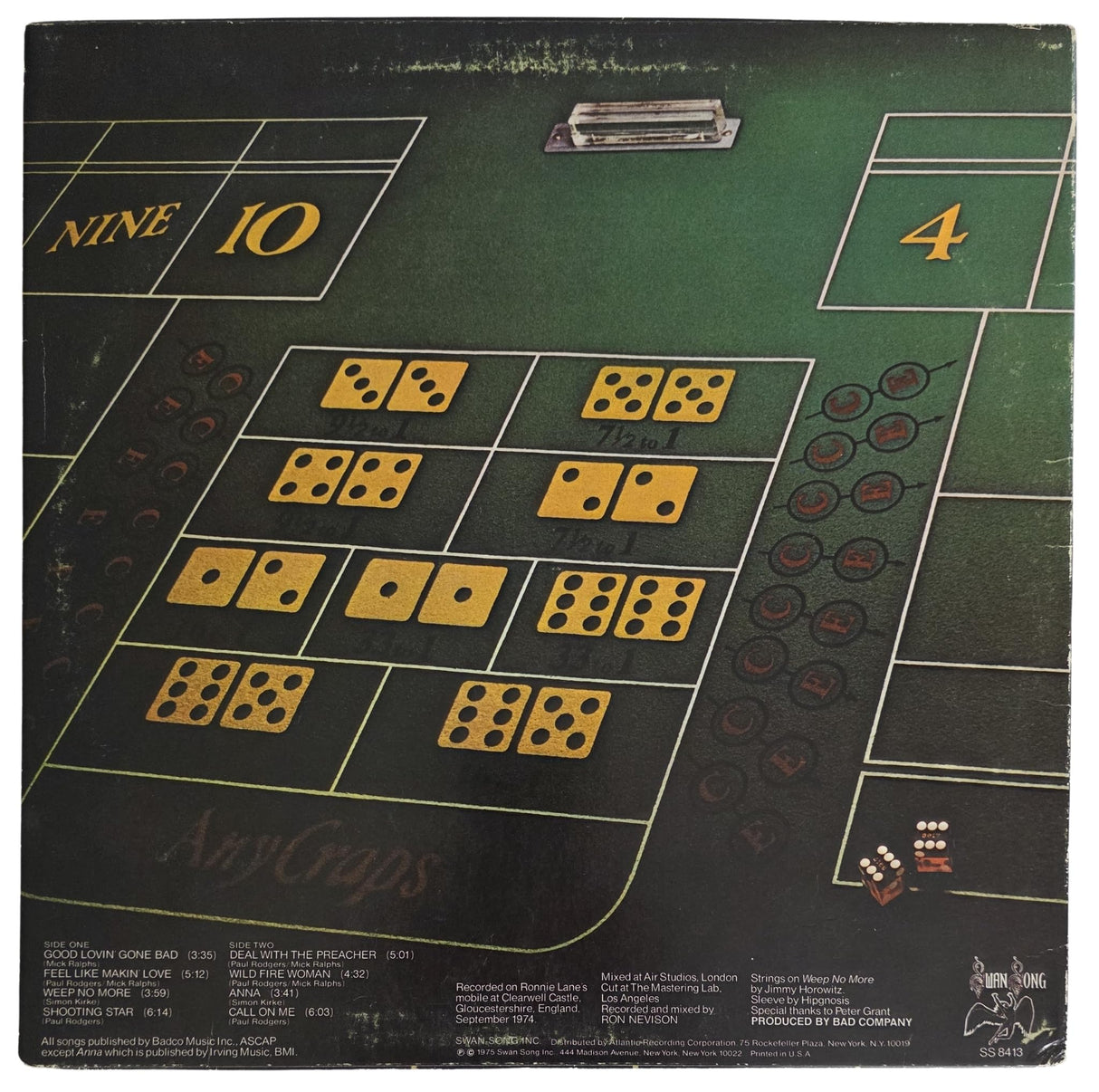 Simon Kirke Signed Bad Company Straight Shooter Album COA Exact Proof Autographed Vinyl Record