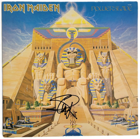 Steve Harris Signed Iron Maiden Powerslave Album COA Exact Proof Autographed Vinyl Record