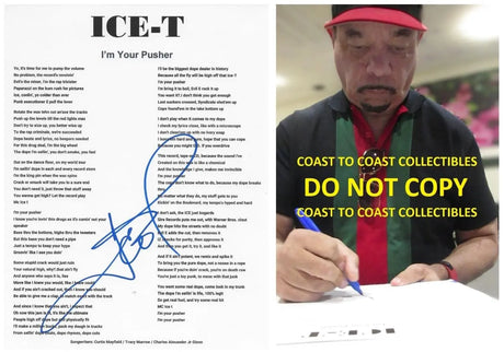 Ice T Signed I'm Your Pusher Lyrics Sheet COA Exact Proof Autographed Body Count