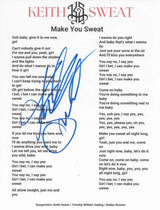 Keith Sweat Signed Make You Sweat Lyrics Sheet COA Exact Proof Autographed STAR