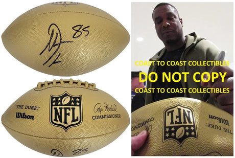Antonio Gates Signed Gold Football Proof COA Autographed San Diego Chargers HOF