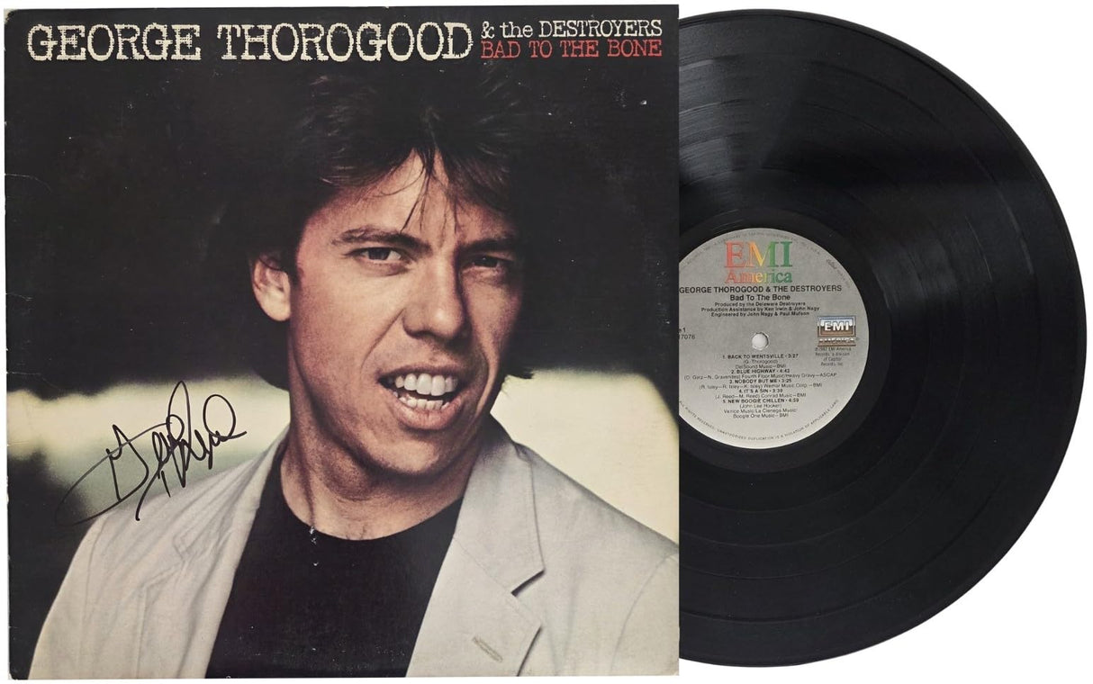 George Thorogood Signed Bad to the Bone Album COA Proof Autographed Vinyl Record
